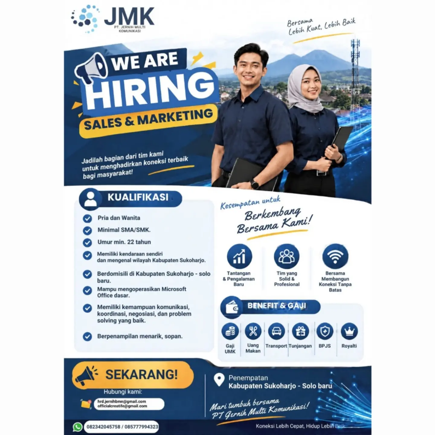 Poster Lowongan Kerja PT. Jernih Multi Komunikasi (JMK) Slide 3