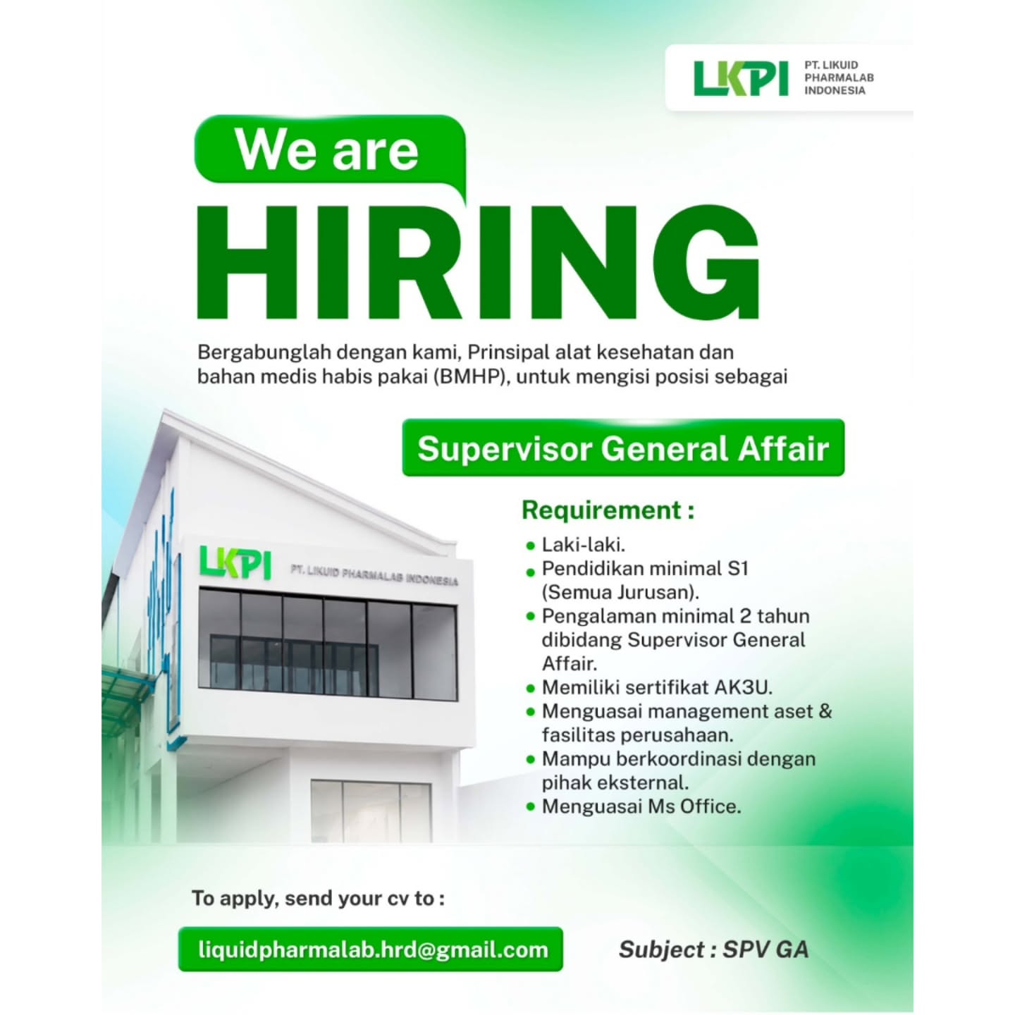 Poster Lowongan Kerja PT. Likuid Pharmalab Indonesia Slide 3