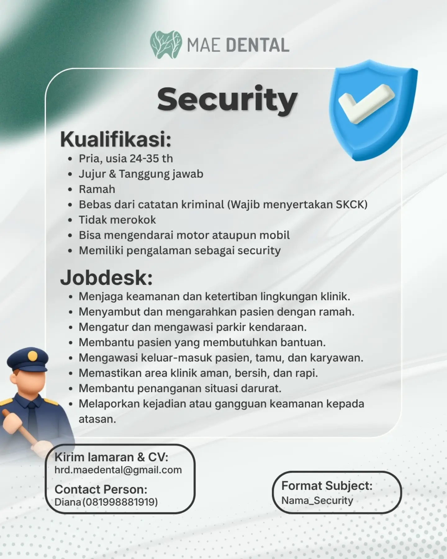 Poster Lowongan Kerja Mae Dental Slide 3
