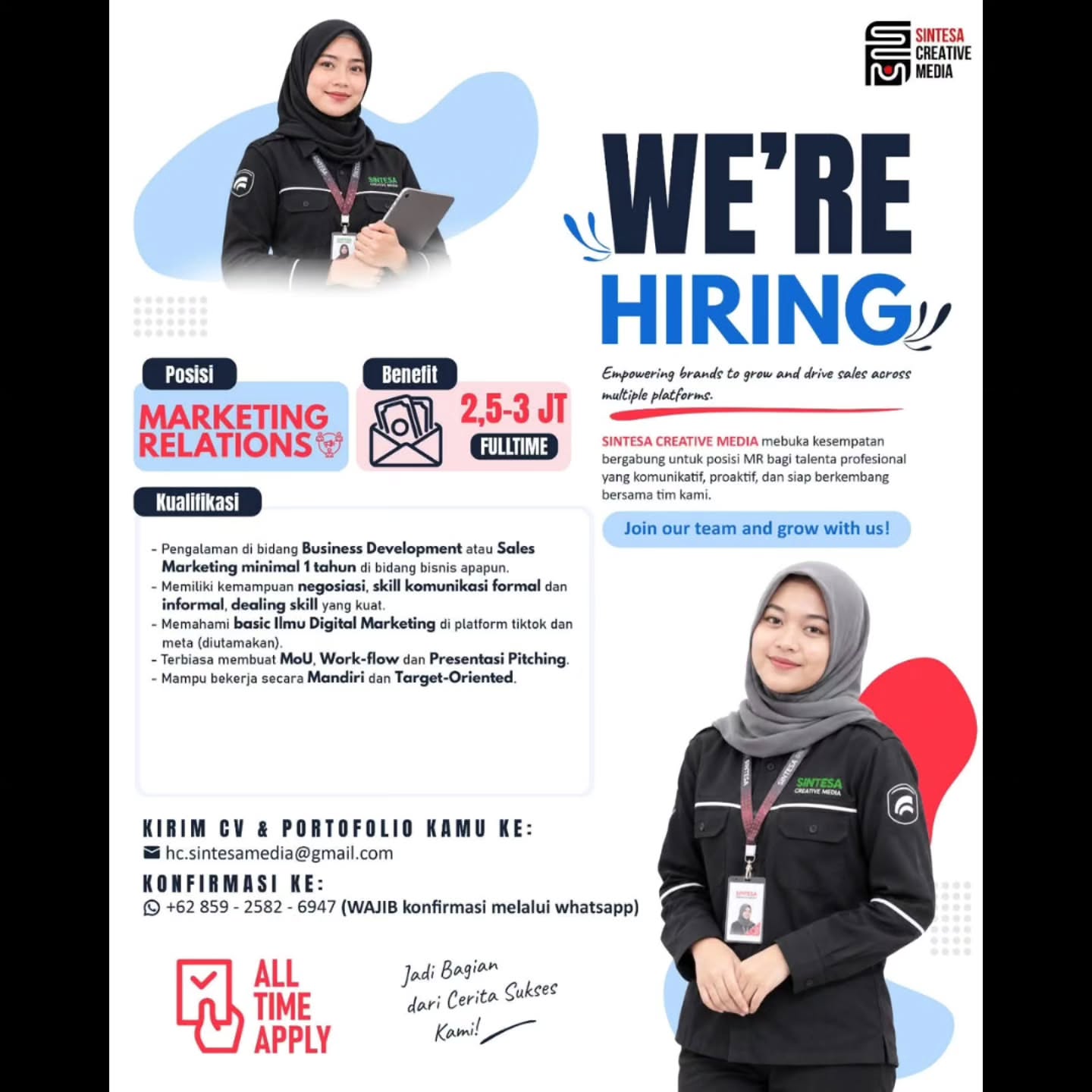Poster Lowongan Kerja Sintesa Creative Media Slide 3