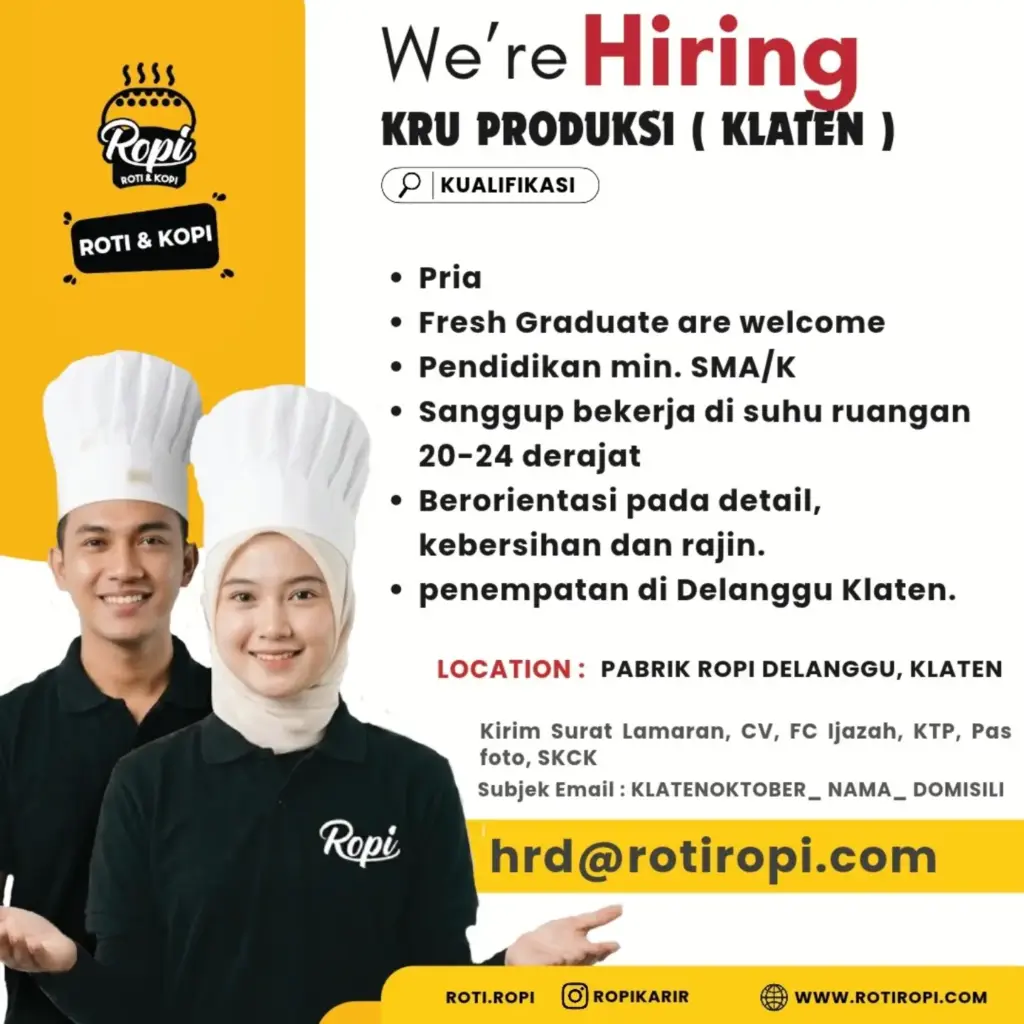 Poster Lowongan Kerja ROPI (Roti & Kopi) Slide 3
