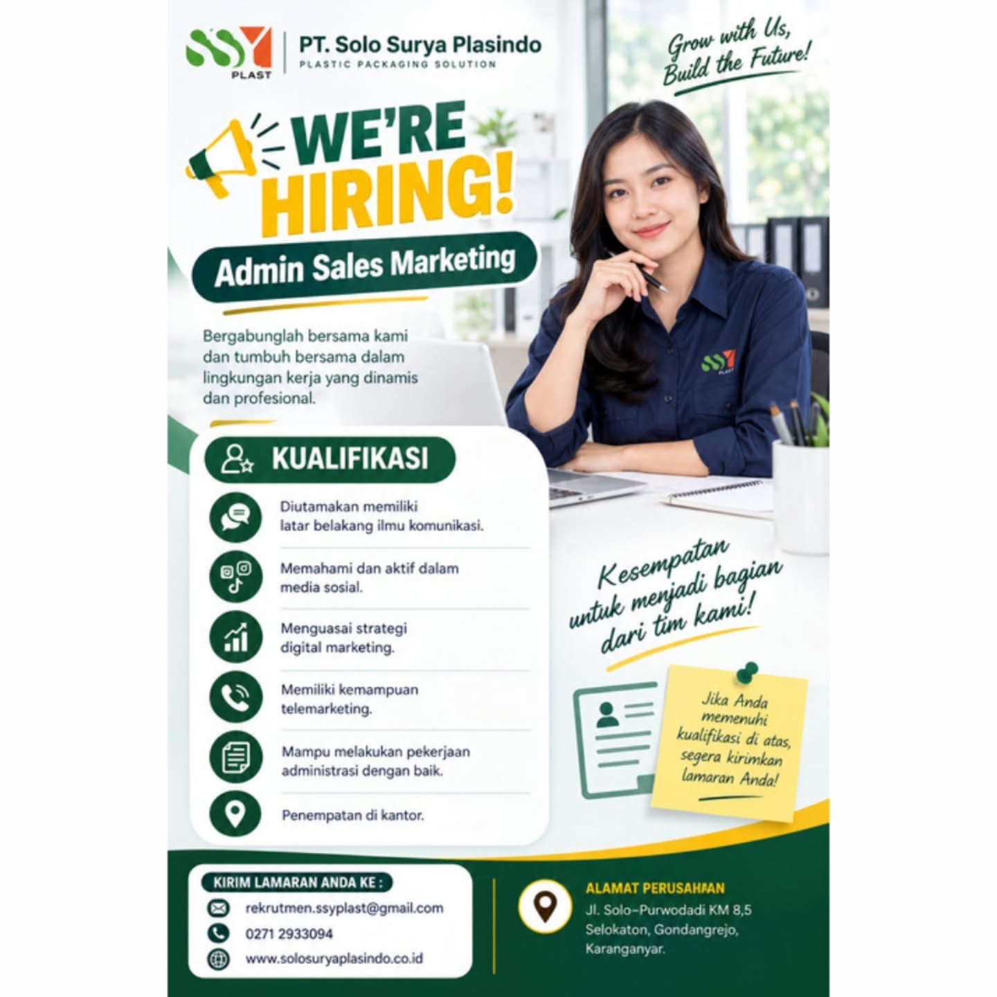 Poster Lowongan Kerja PT. Solo Surya Plasindo Slide 3
