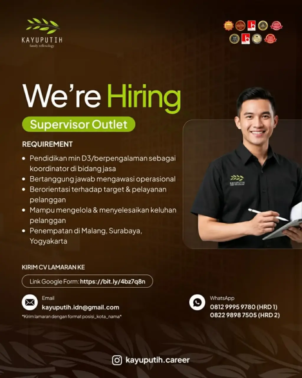 Poster Lowongan Kerja KAYUPUTIH FAMILY REFLEXOLOGY Slide 3