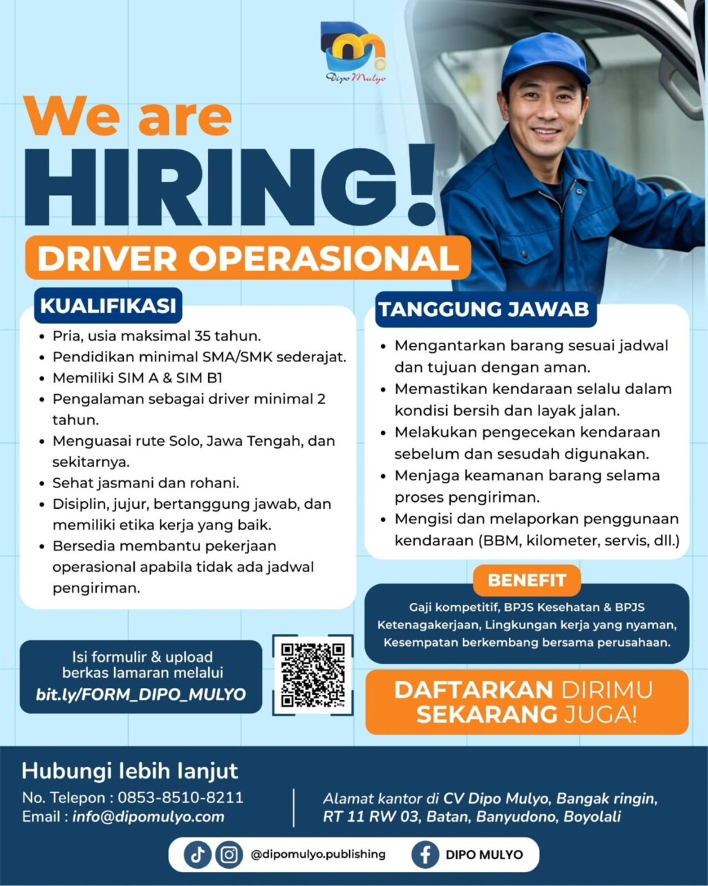 Poster Lowongan Kerja CV Dipo Mulyo Slide 3