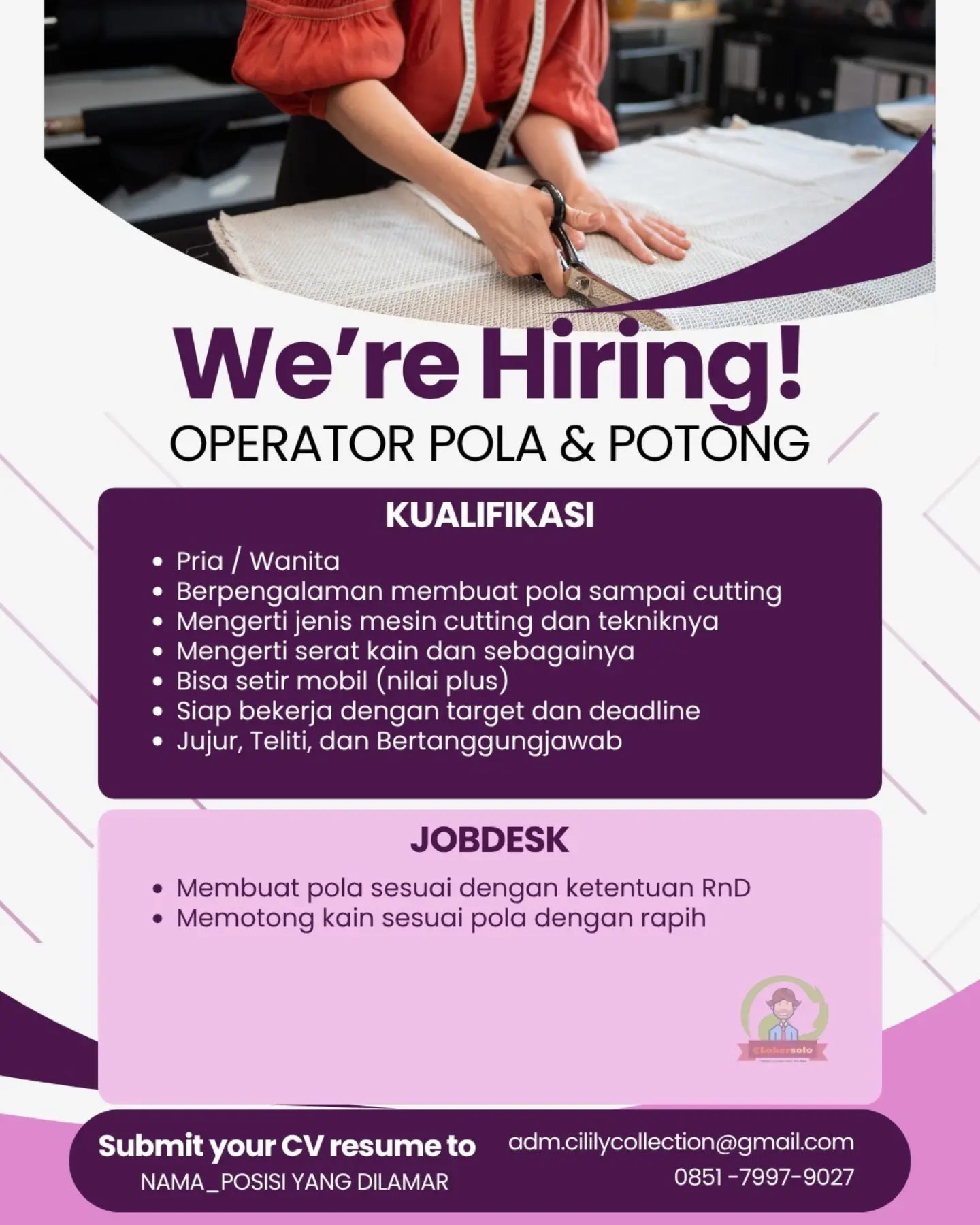 Poster Lowongan Kerja Cilily Official Store Slide 4