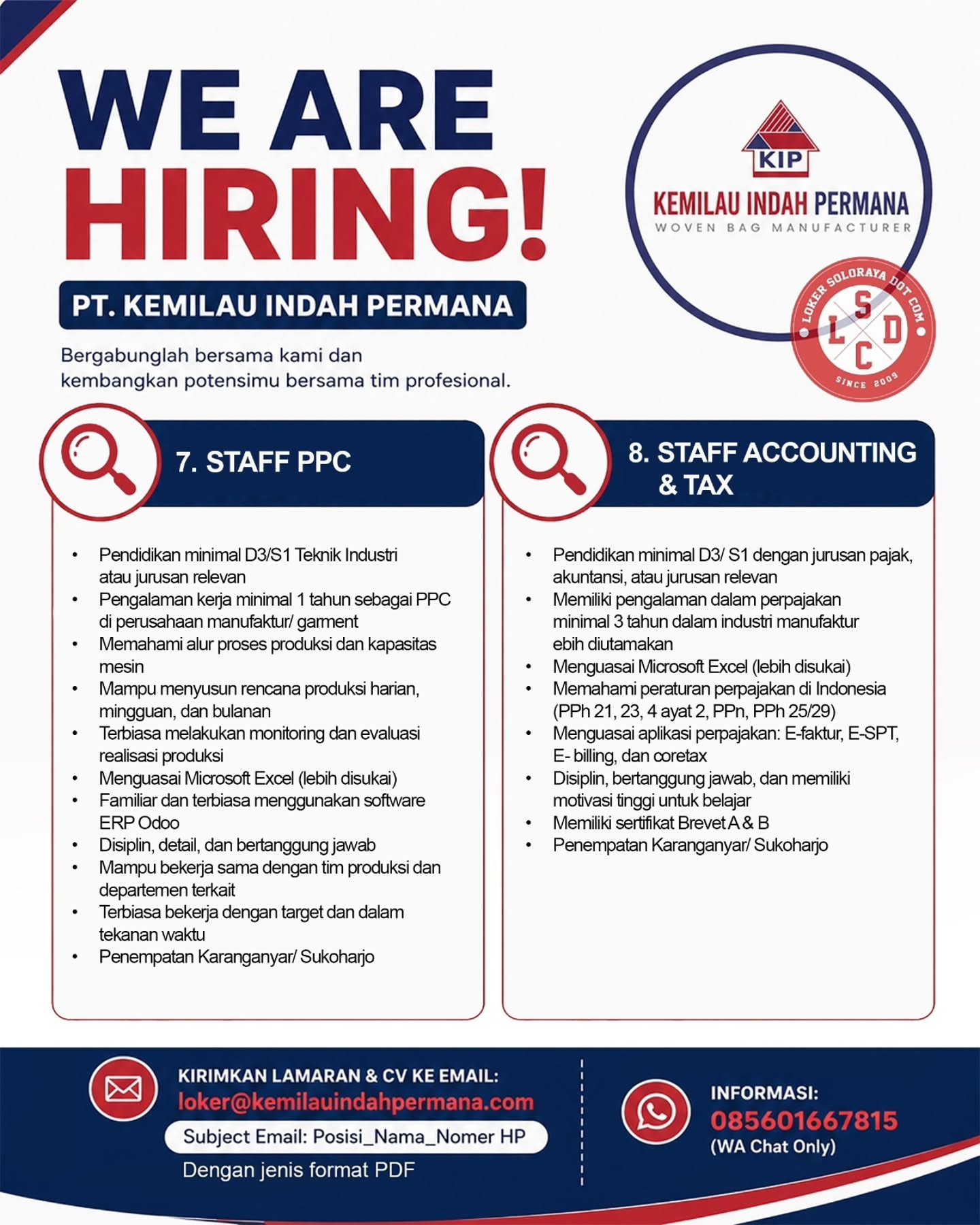 Poster Lowongan Kerja PT Kemilau Indah Permana Slide 4
