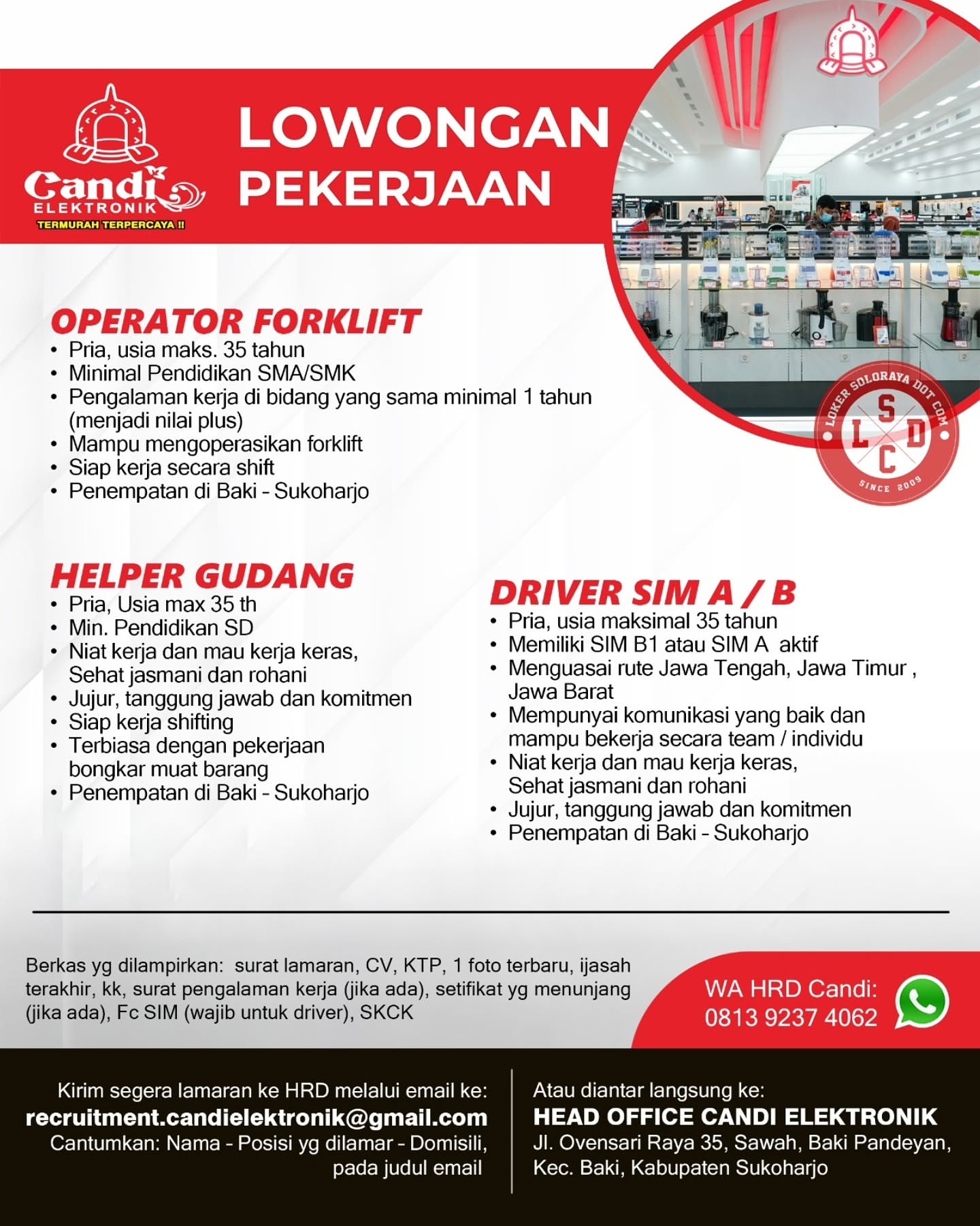 Poster Lowongan Kerja Candi Elektronik Slide 4