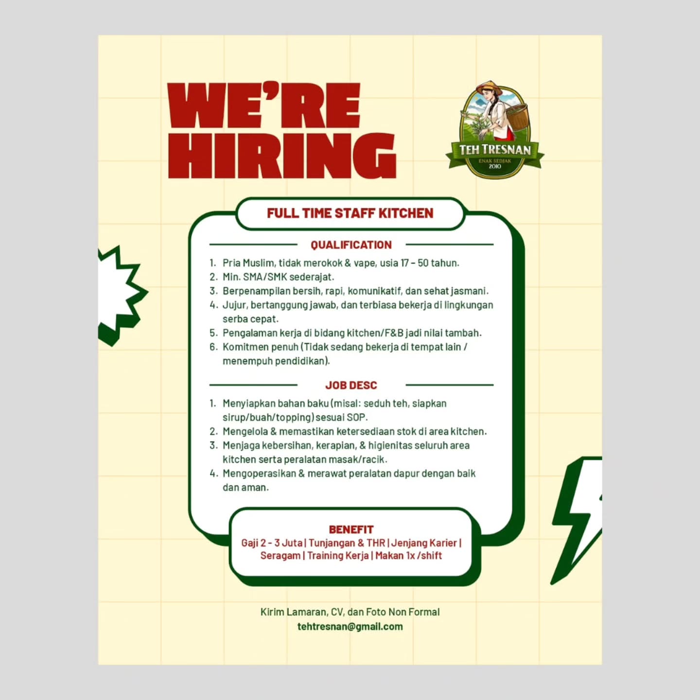 Poster Lowongan Kerja Teh Tresnan Slide 4