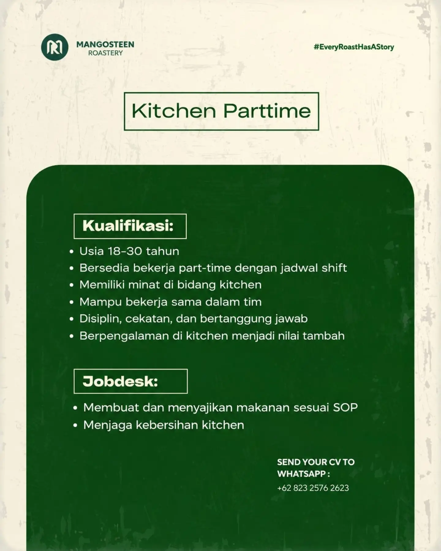 Poster Lowongan Kerja Mangosteen Roastery Slide 4