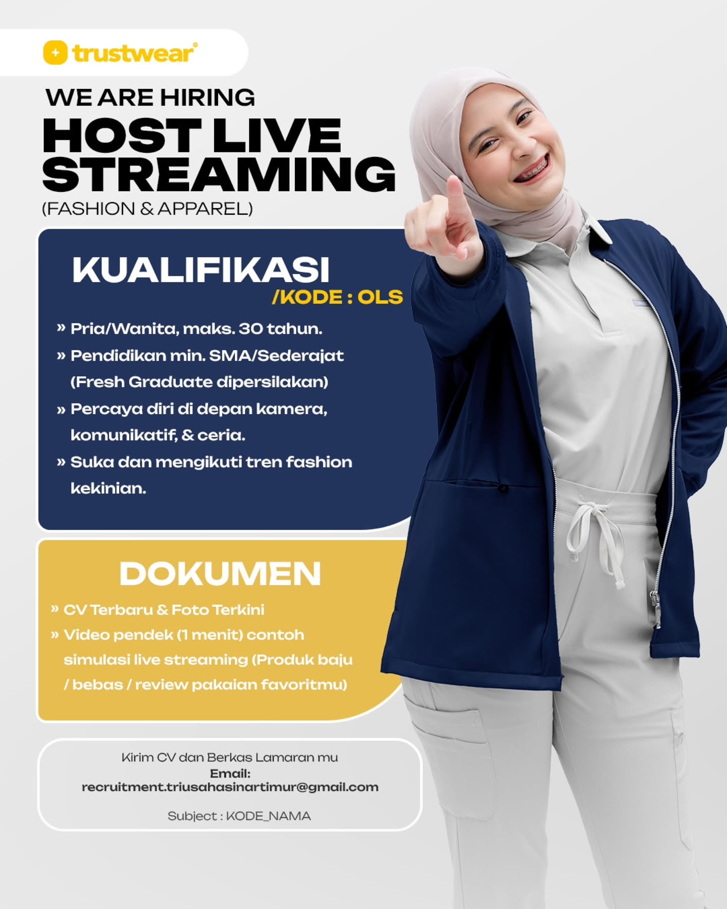 Poster Lowongan Kerja PT Tri Usaha Sinar Timur (Trustwear) Slide 4