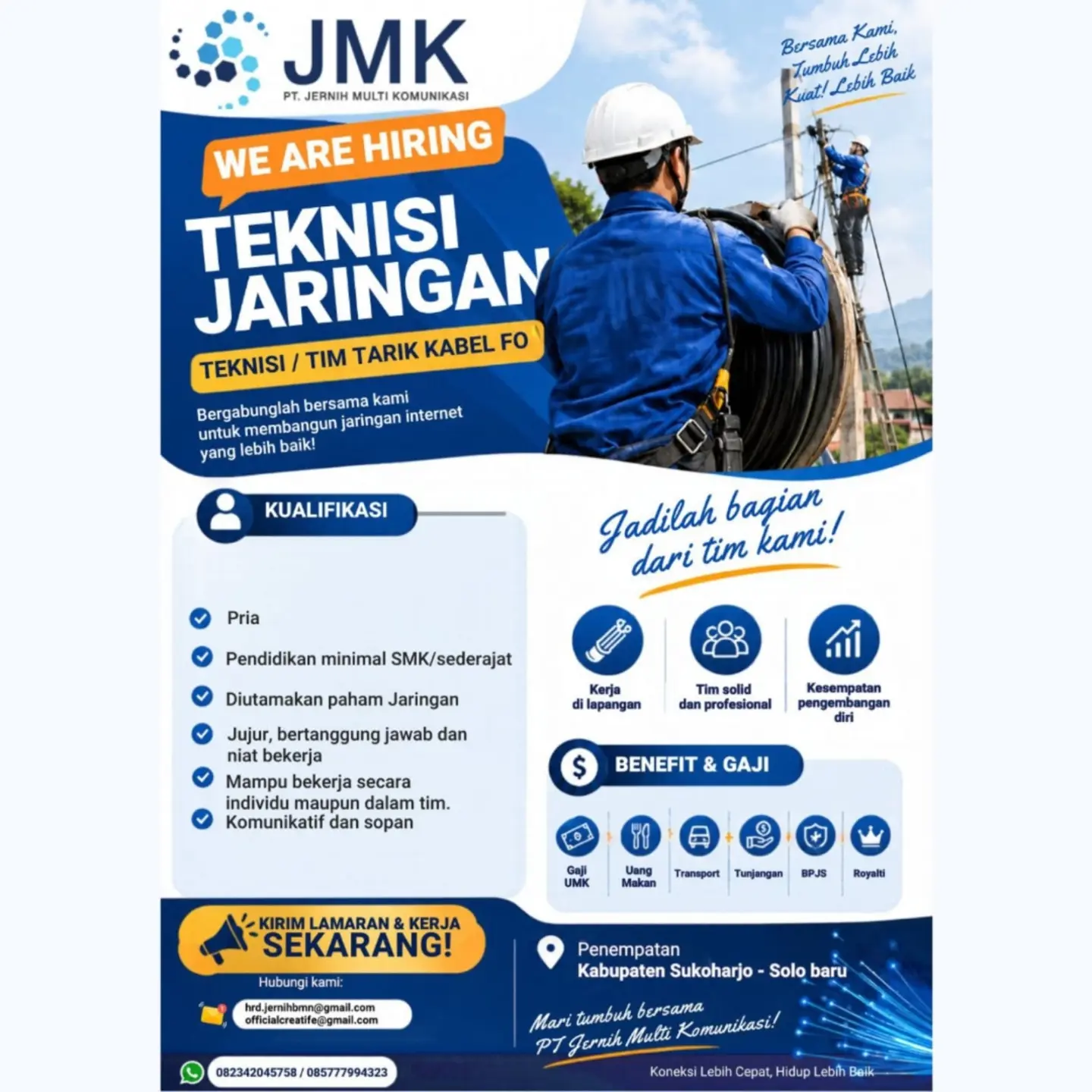 Poster Lowongan Kerja PT. Jernih Multi Komunikasi (JMK) Slide 4