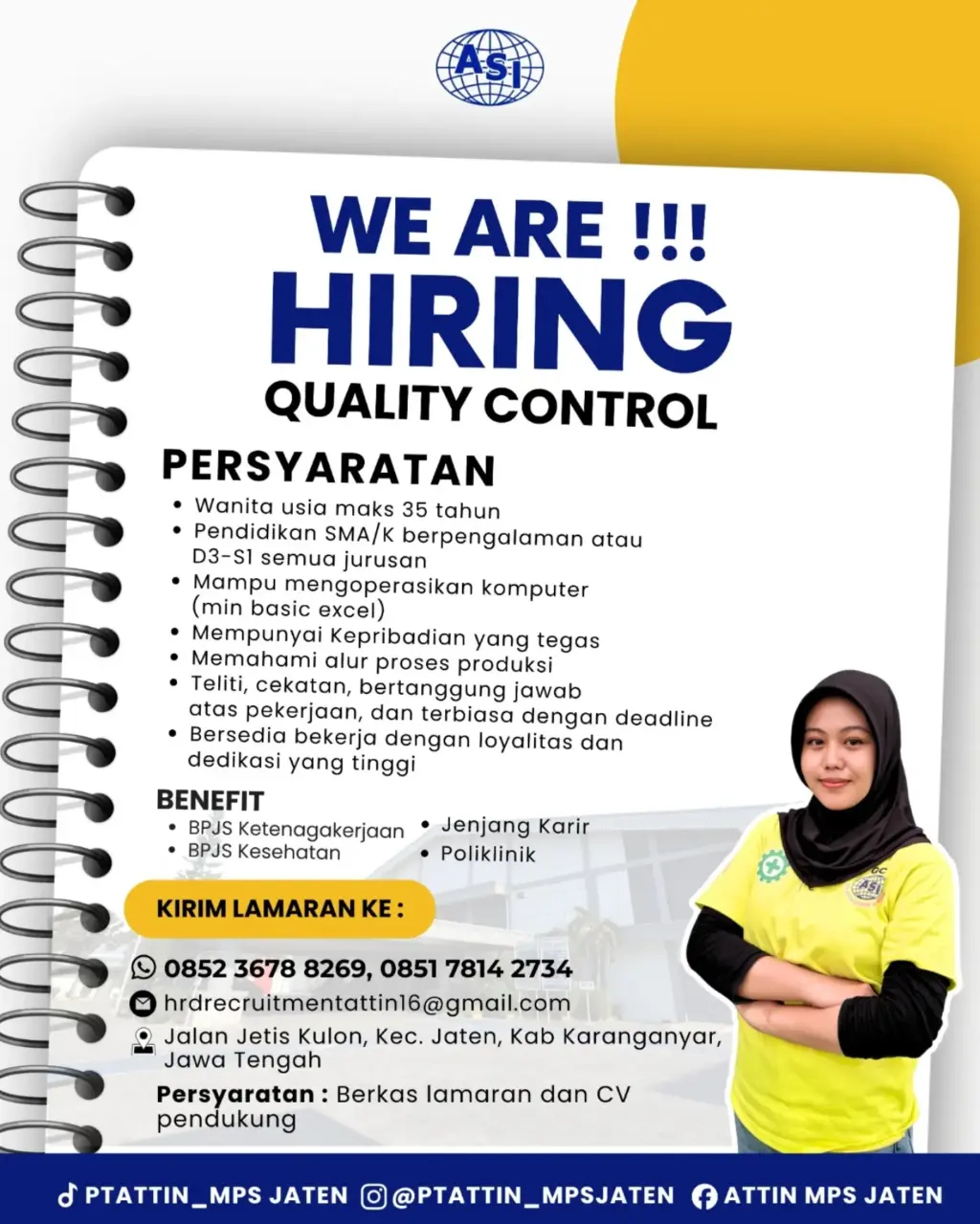 Poster Lowongan Kerja PT ATTIN SIGARET INDONESIA MPS JATEN & PT AROMA SUKOWATI Slide 4