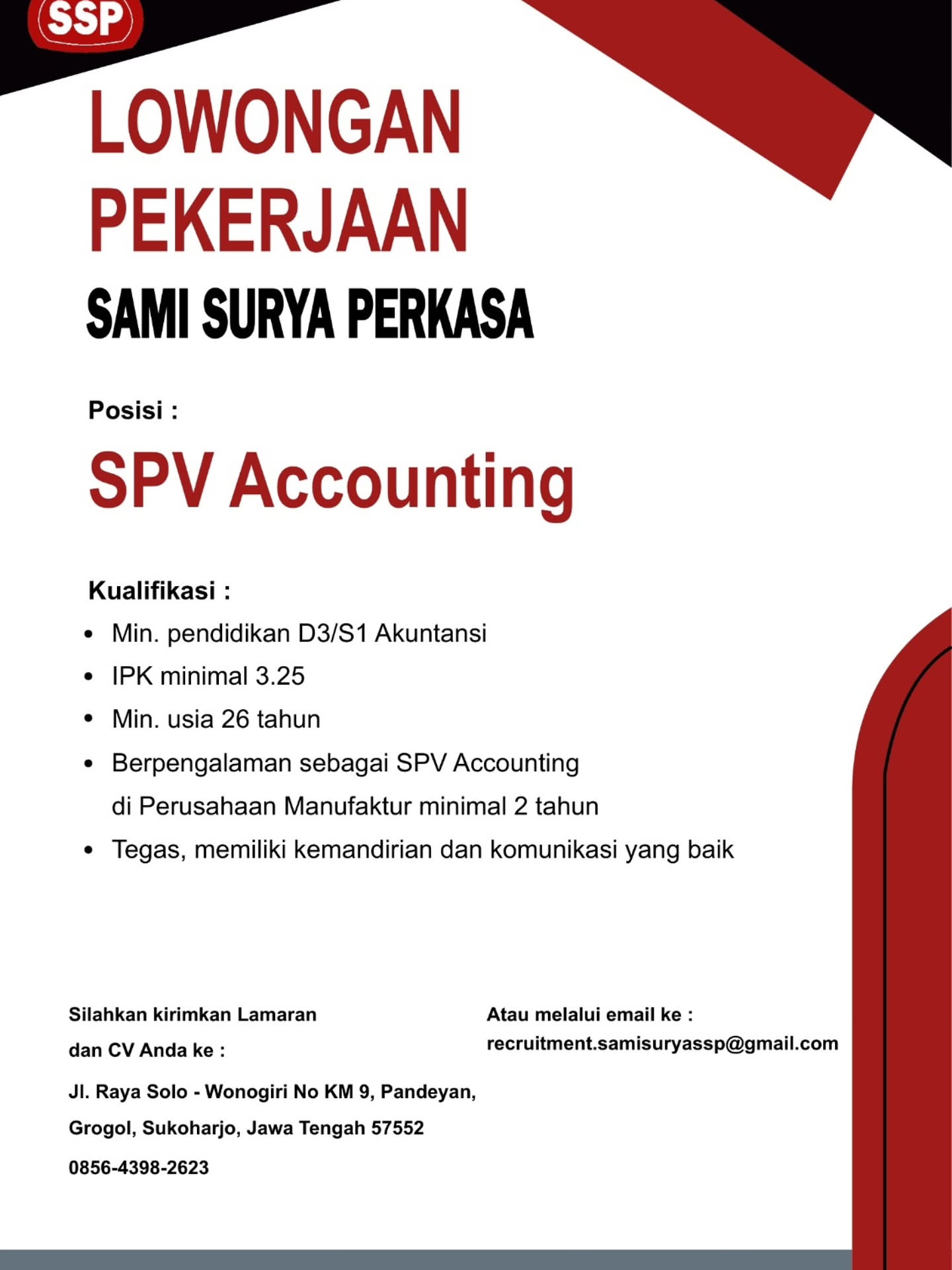 Poster Lowongan Kerja Sami Surya Perkasa Slide 4