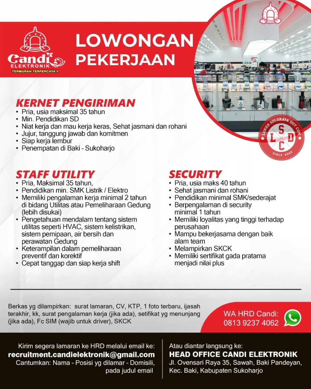 Poster Lowongan Kerja CANDI ELEKTRONIK Slide 4