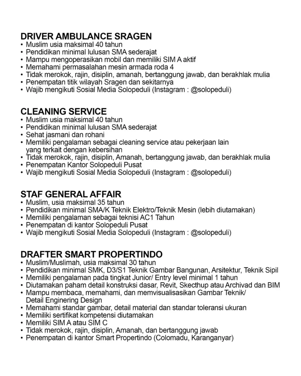 Poster Lowongan Kerja SOLOPEDULI & MITRA JEJARING Slide 4