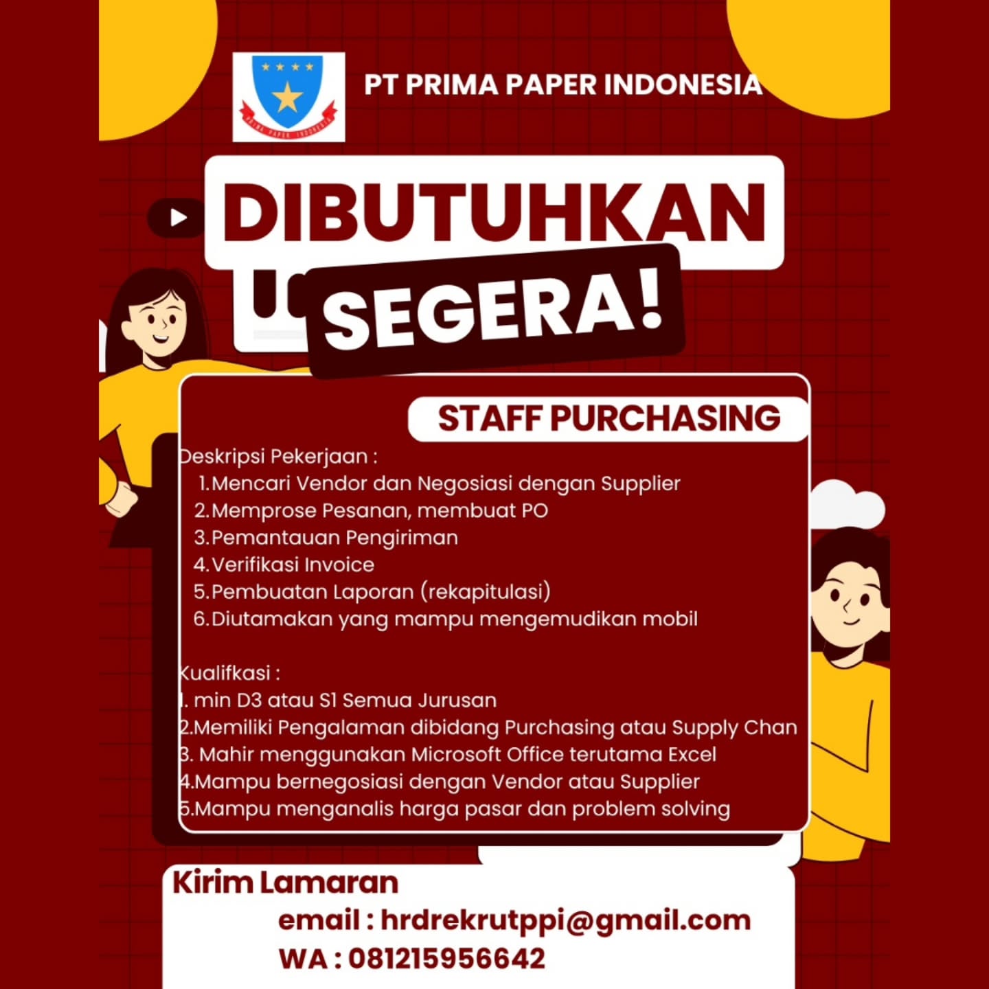 Poster Lowongan Kerja PT Prima Paper Indonesia Slide 4