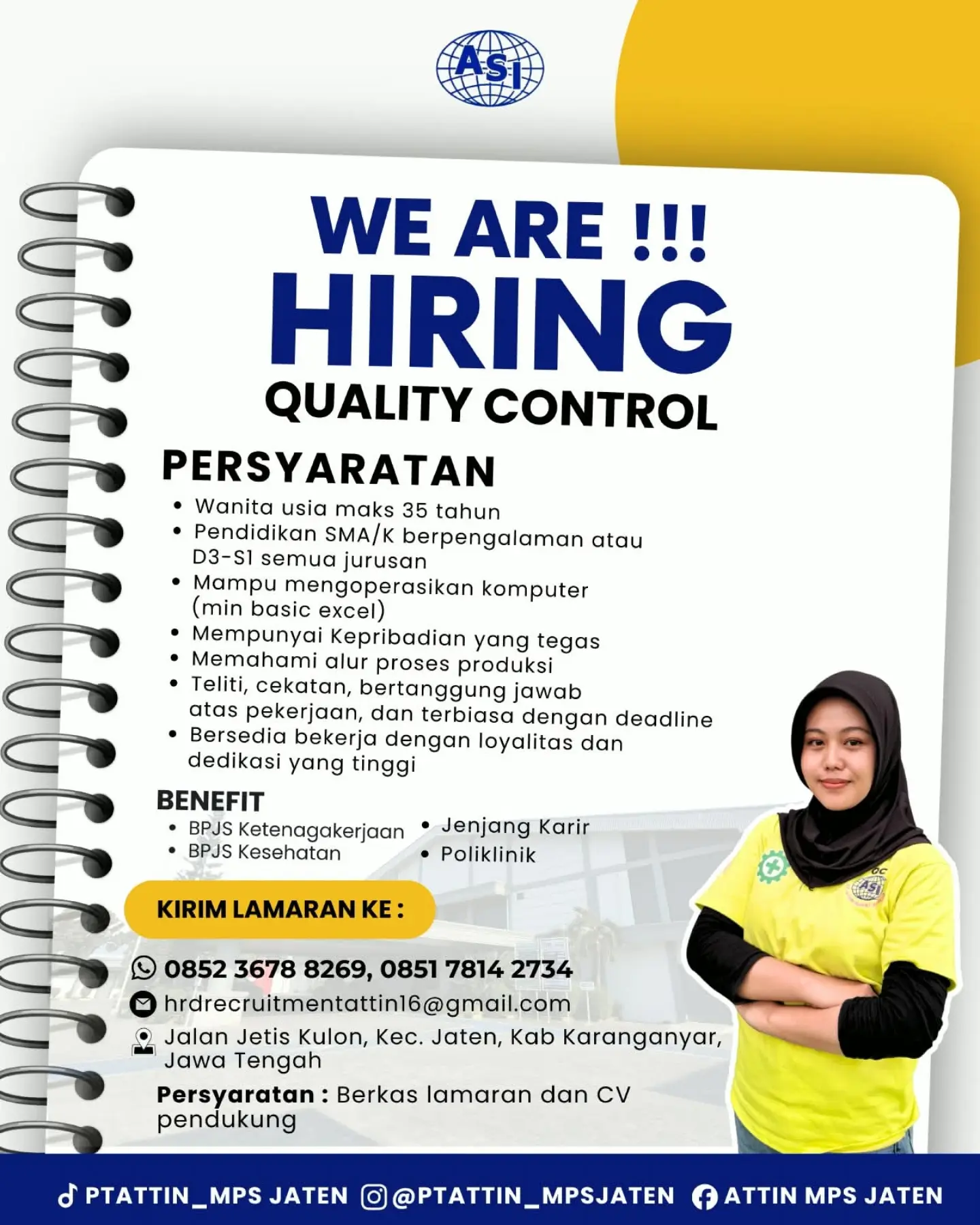 Poster Lowongan Kerja PT Attin Sigaret Indonesia & Taroma Sukowati Slide 4