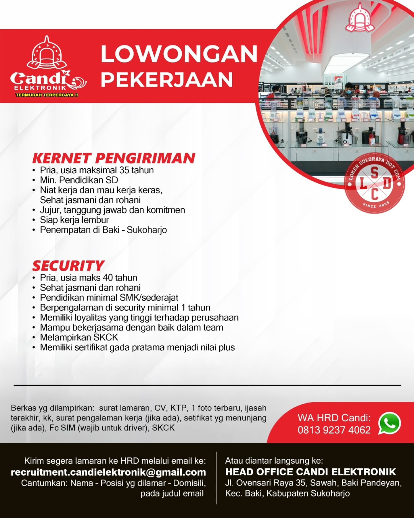 Poster Lowongan Kerja Candi Elektronik Slide 5