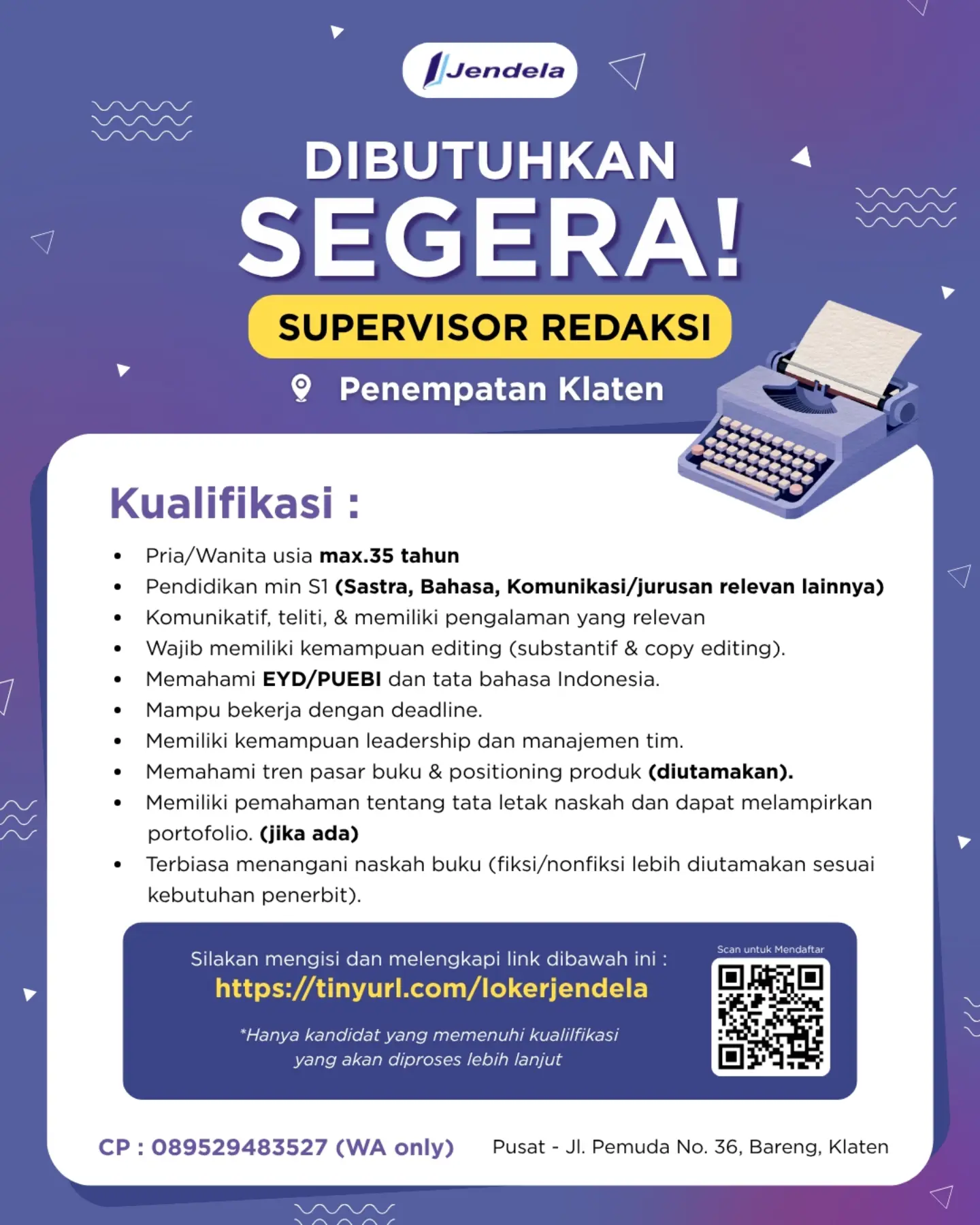 Poster Lowongan Kerja Jendela Slide 5