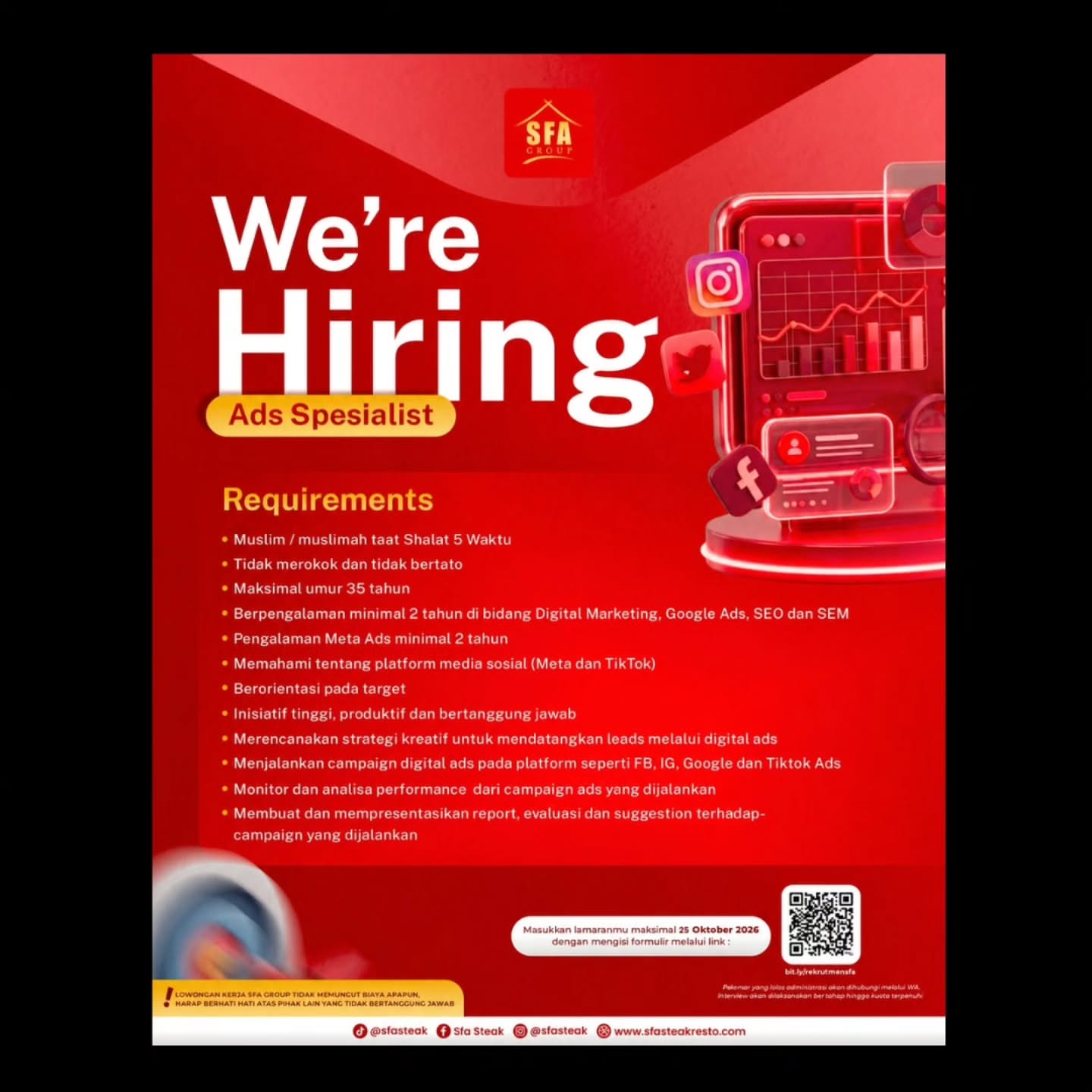Poster Lowongan Kerja SFA Group (SFA Steak & Resto & Heika Kopi) Slide 5