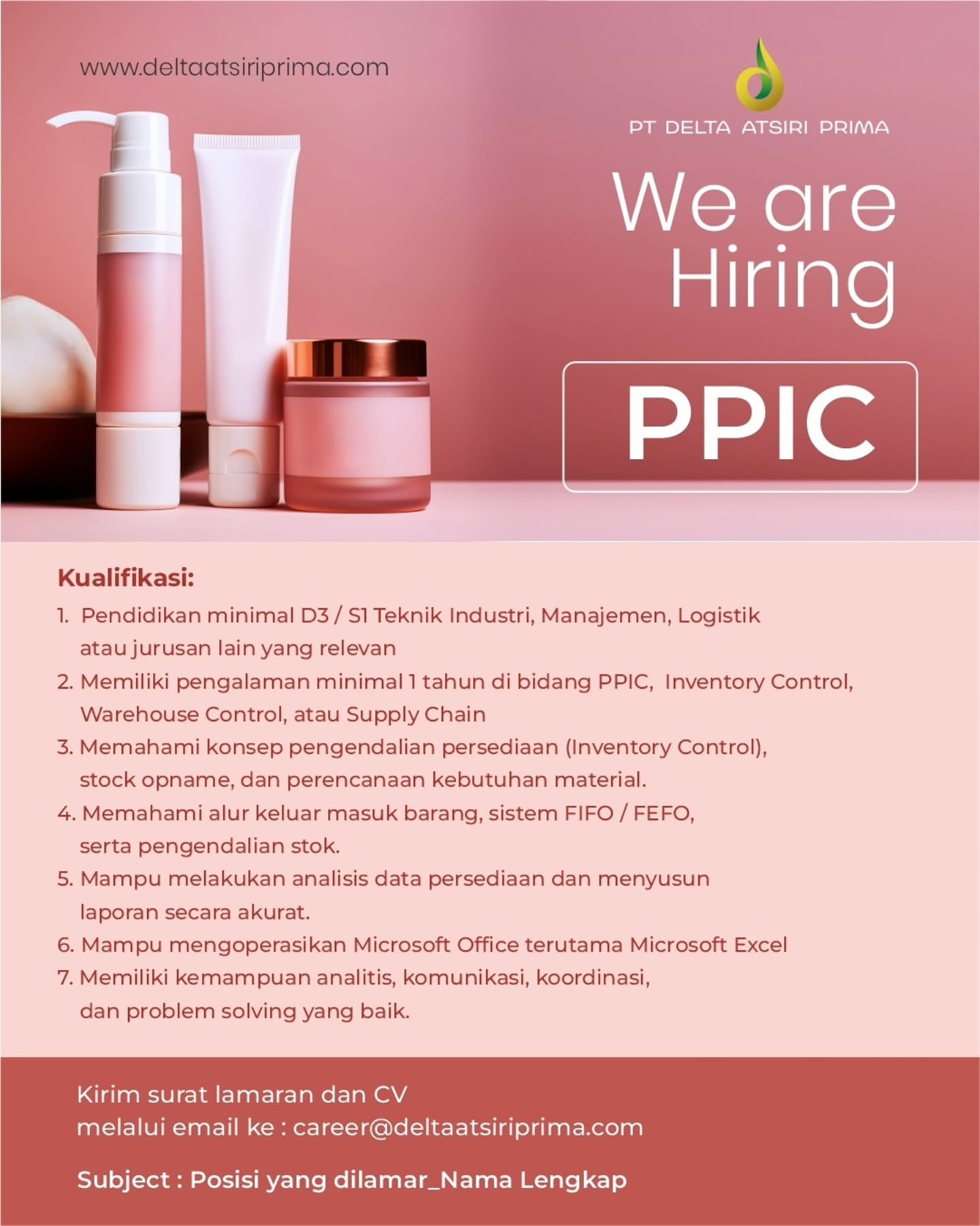 Poster Lowongan Kerja PT Delta Atsiri Prima Slide 5