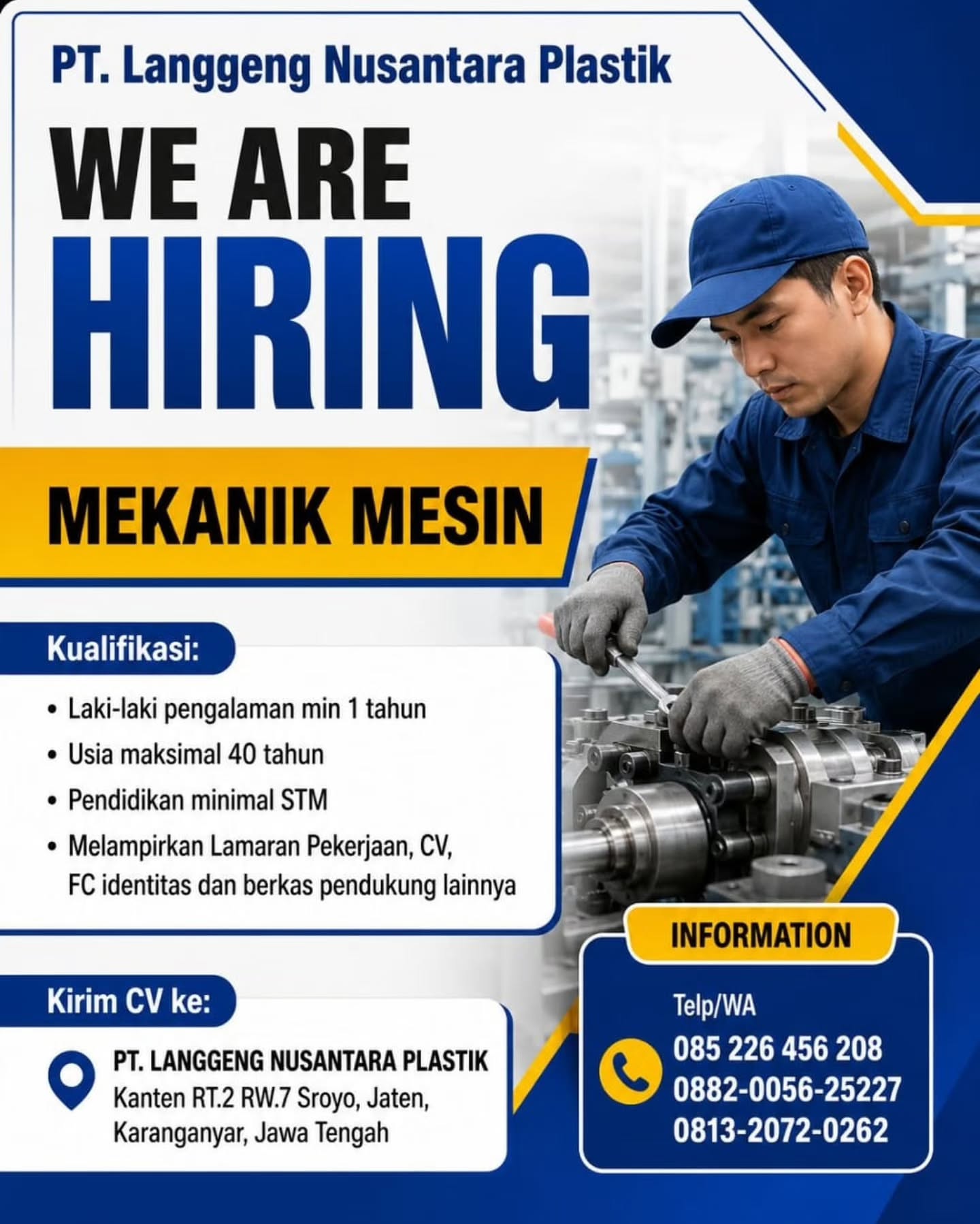 Poster Lowongan Kerja PT Langgeng Nusantara Plastik Slide 5