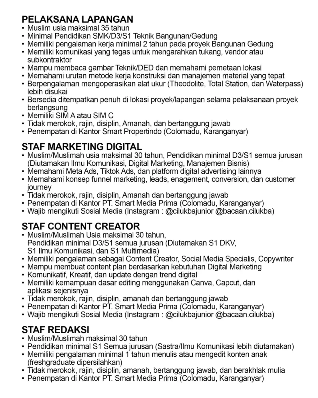 Poster Lowongan Kerja SOLOPEDULI & MITRA JEJARING Slide 5