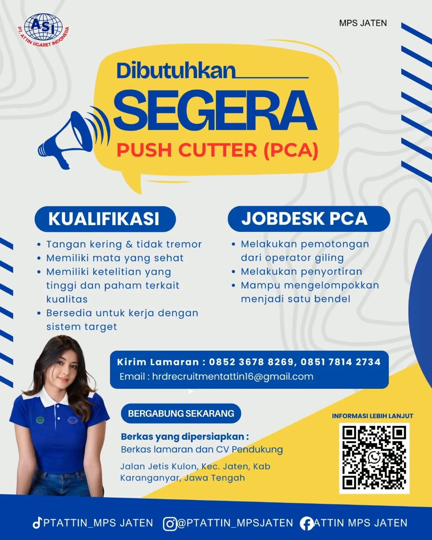 Poster Lowongan Kerja PT Attin Sigaret Indonesia & Taroma Sukowati Slide 5
