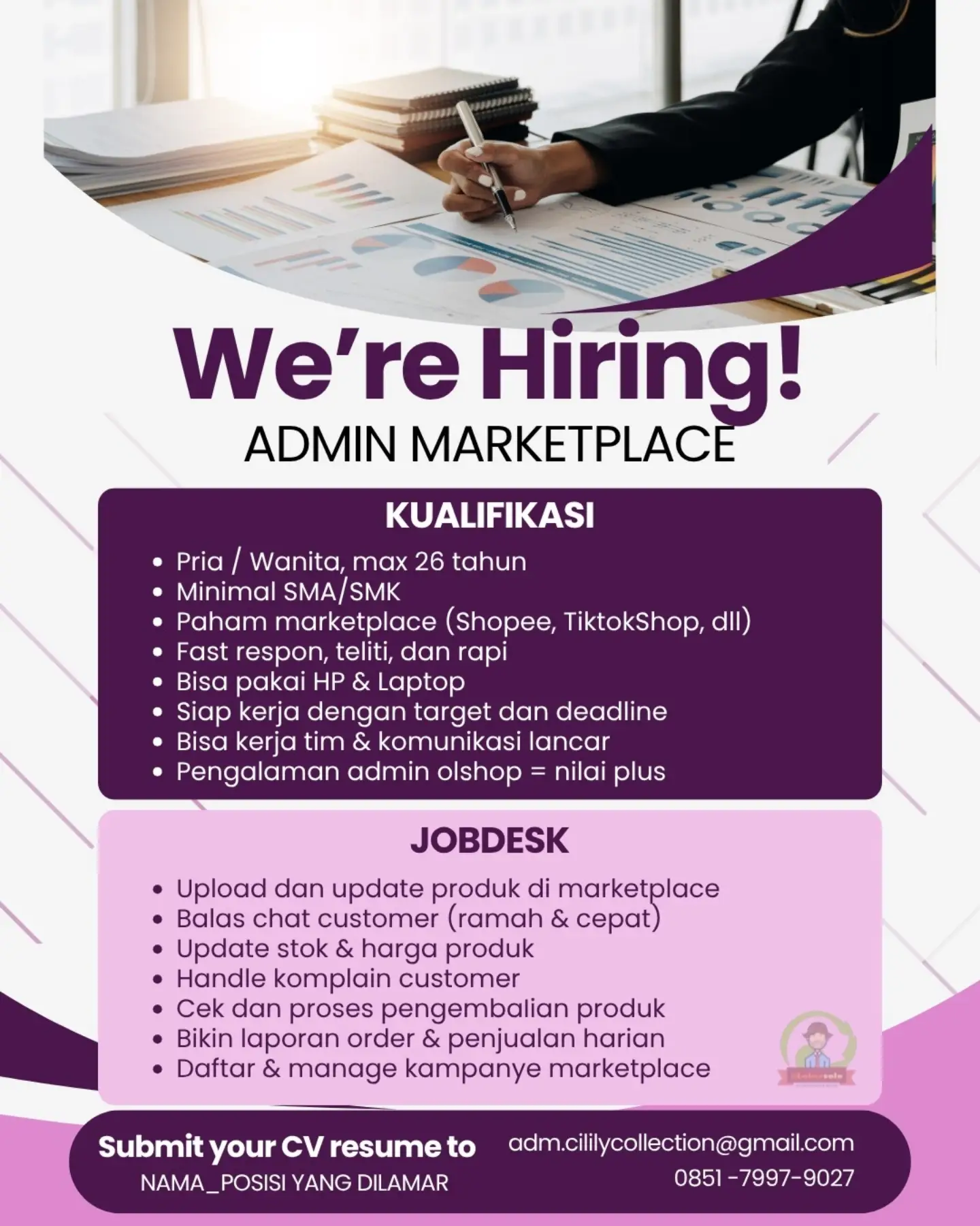 Poster Lowongan Kerja Cilily Official Store Slide 5