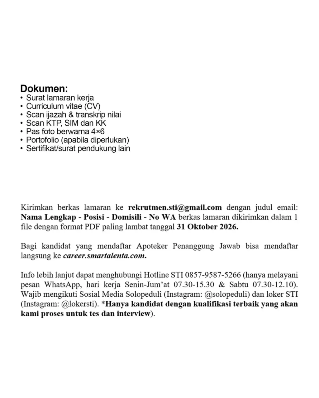 Poster Lowongan Kerja SOLOPEDULI & MITRA JEJARING Slide 6