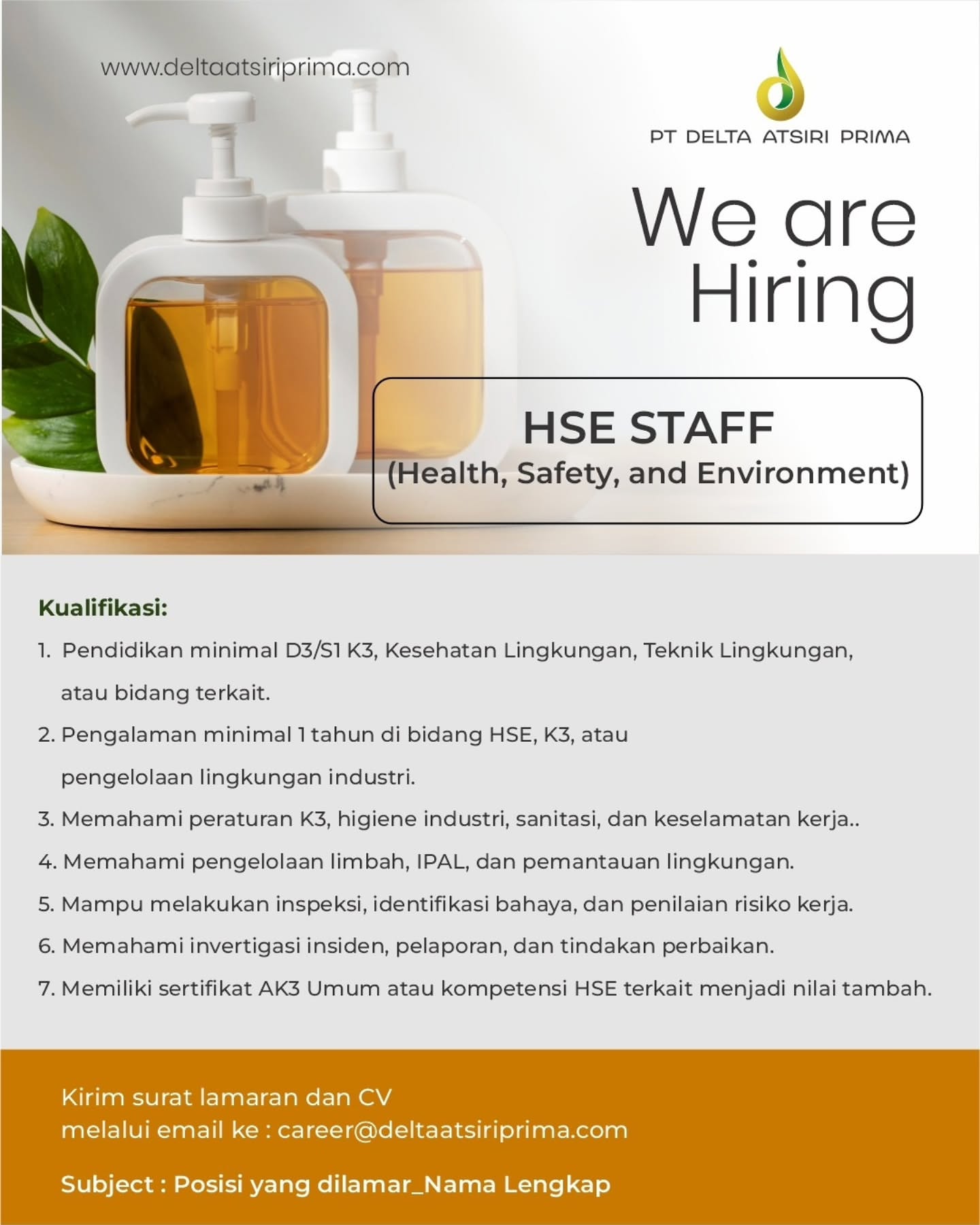 Poster Lowongan Kerja PT Delta Atsiri Prima Slide 6