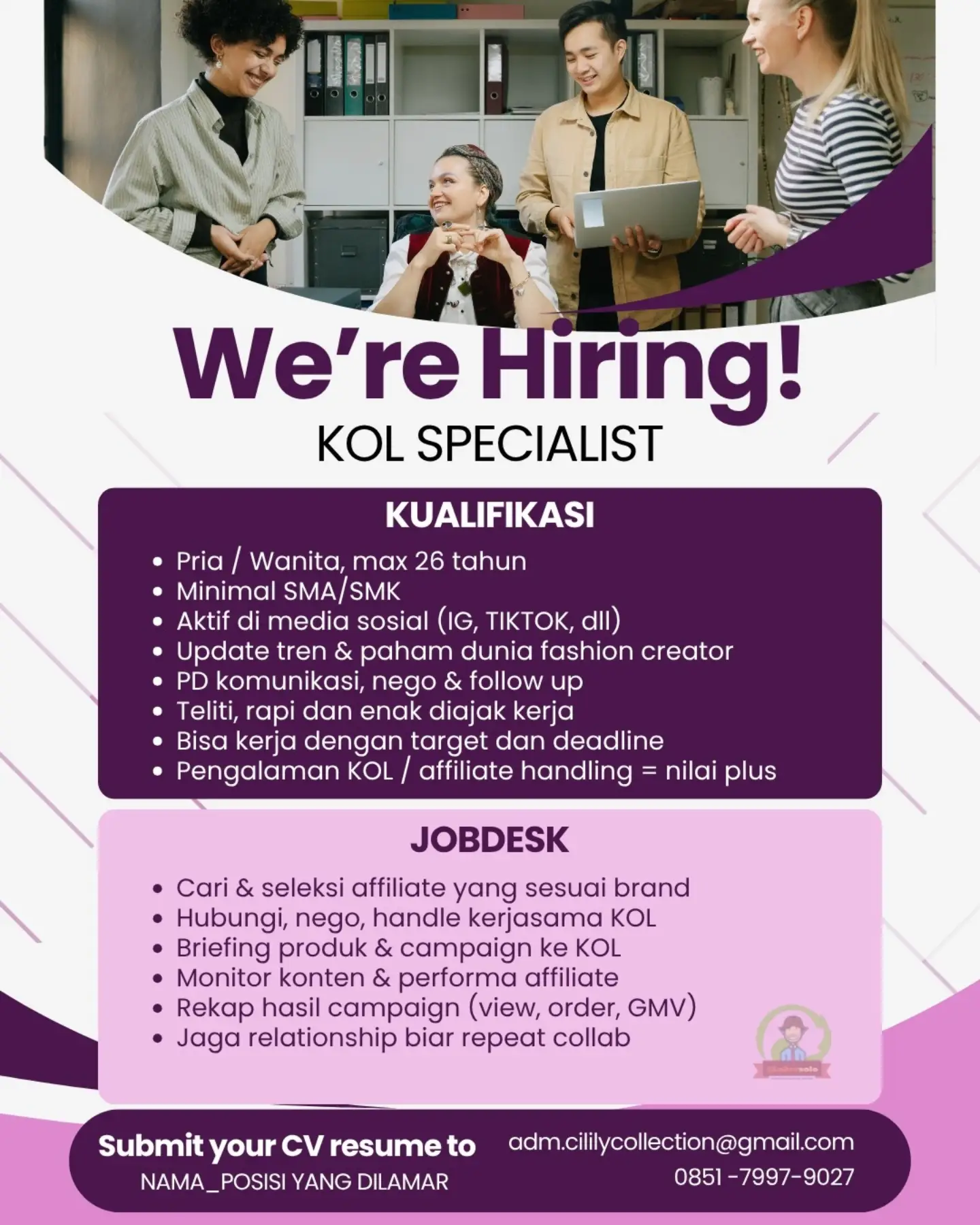 Poster Lowongan Kerja Cilily Official Store Slide 6