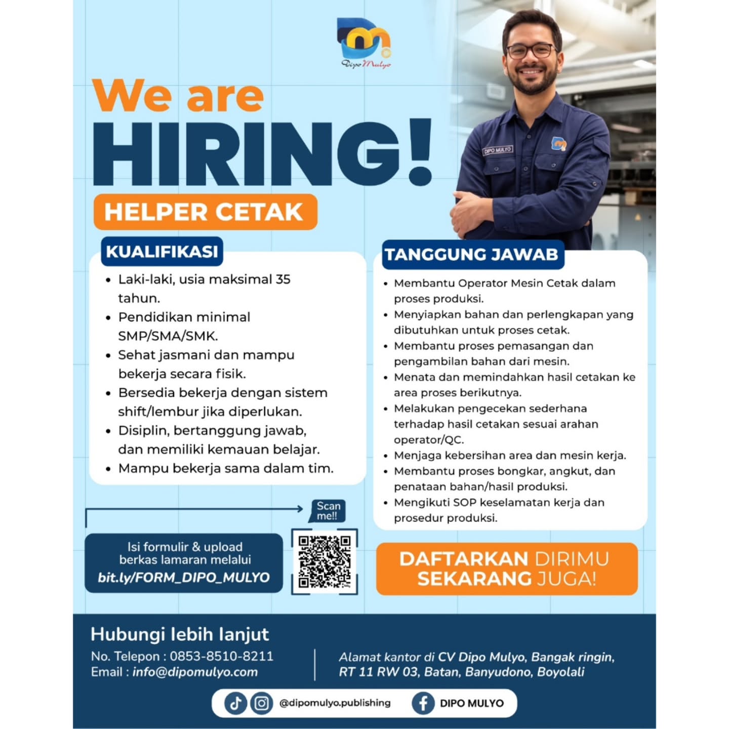 Poster Lowongan Kerja CV Dipo Mulyo Slide 6