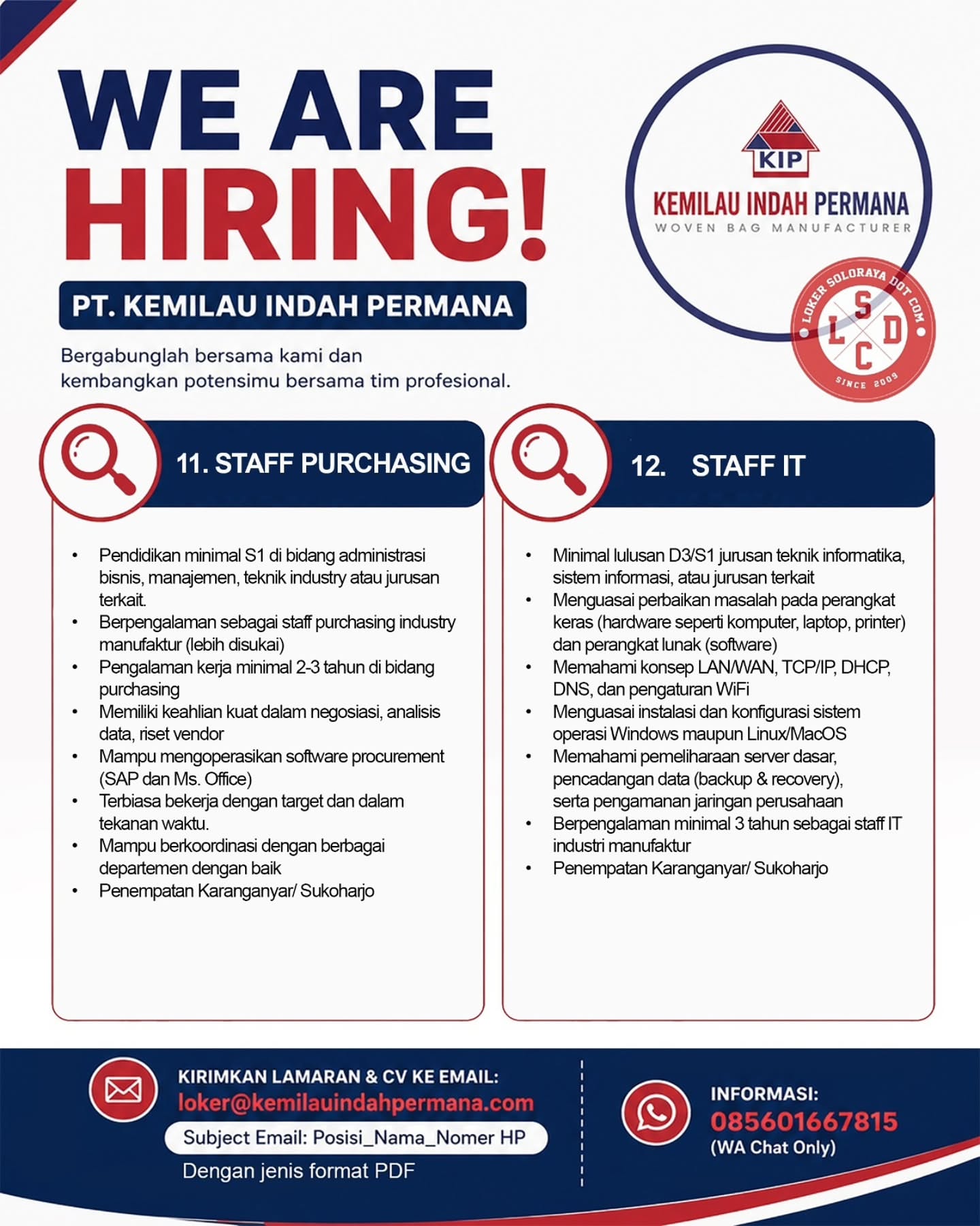 Poster Lowongan Kerja PT Kemilau Indah Permana Slide 6