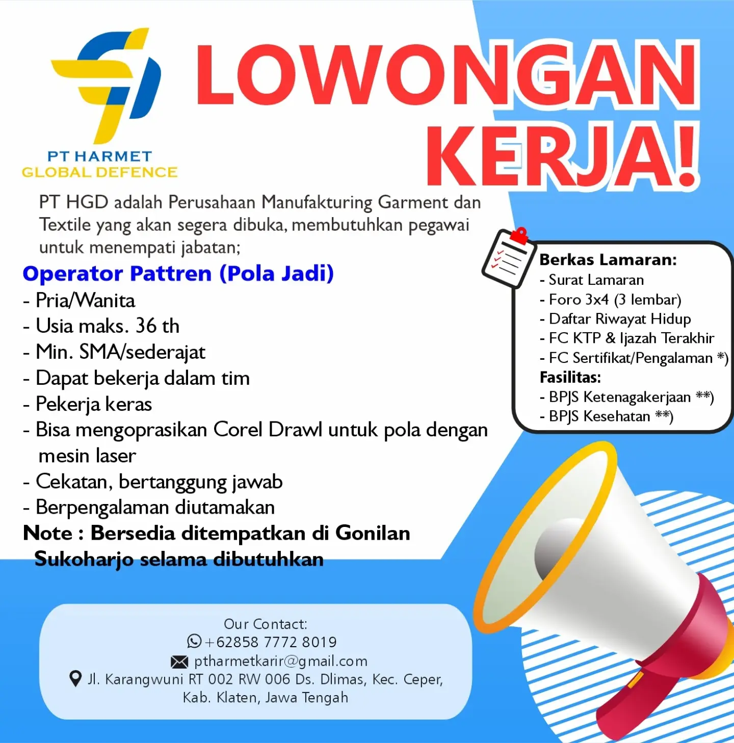 Poster Lowongan Kerja PT Harmet Setia Cemerlang & PT Harmet Global Defence Slide 8