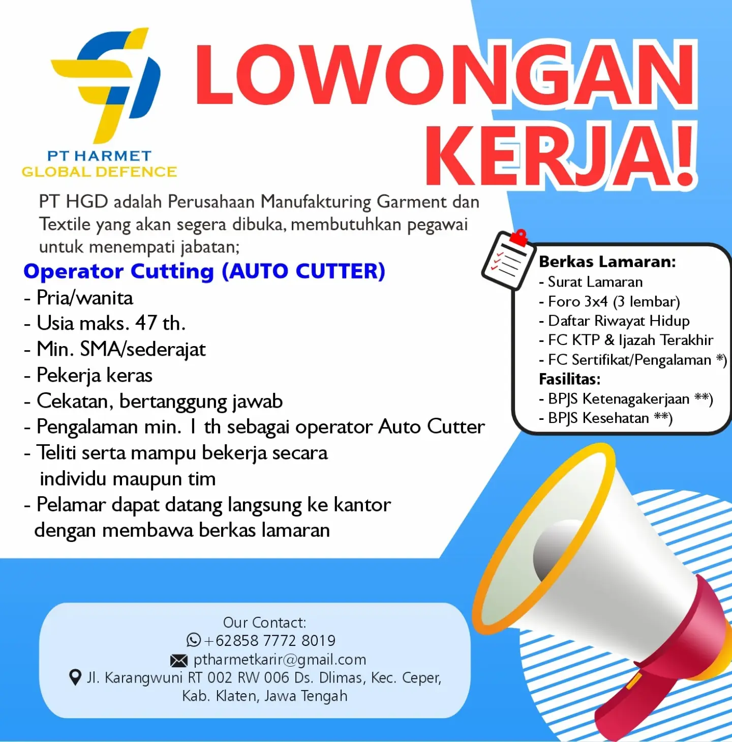 Poster Lowongan Kerja PT Harmet Setia Cemerlang & PT Harmet Global Defence Slide 9